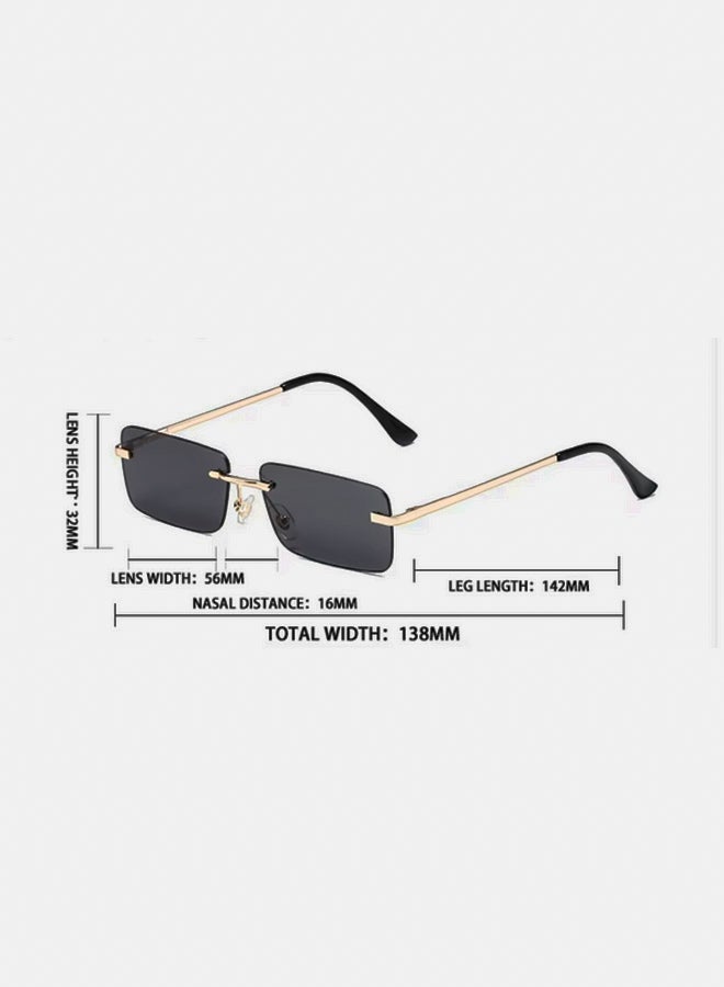 korico Vega Brown Rimless Square Sunglasses - Image 3